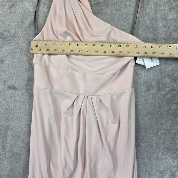 White by Vera Wang Gown Womens 4 Blush One Shoulder Formal Maxi Dress VW360513 - Picture 5 of 13